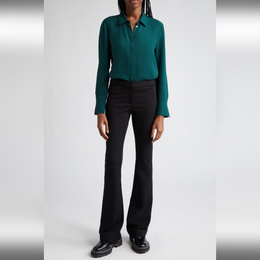 NWT Lafayette 148 New York Black Waldorf Flare Pant